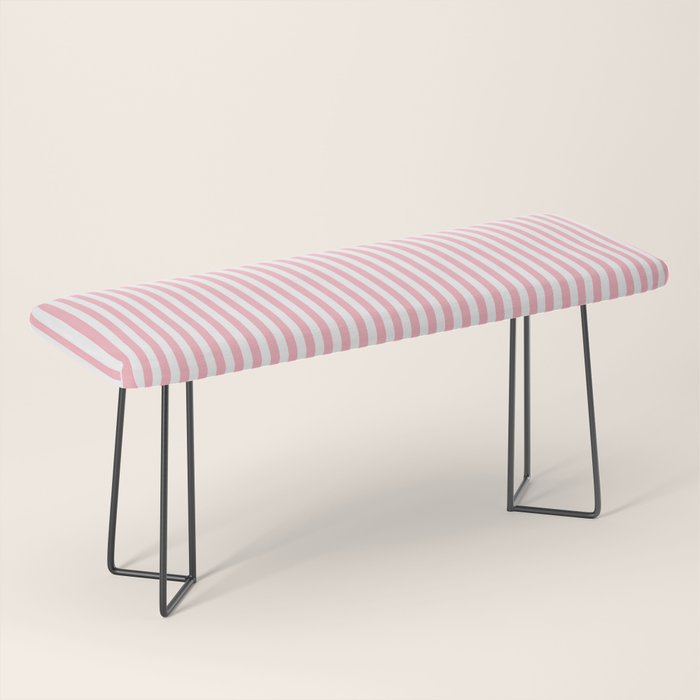 Light Pink and White Vertical Stripe Pattern for Refined Interior Design Bench Gallery Image 1