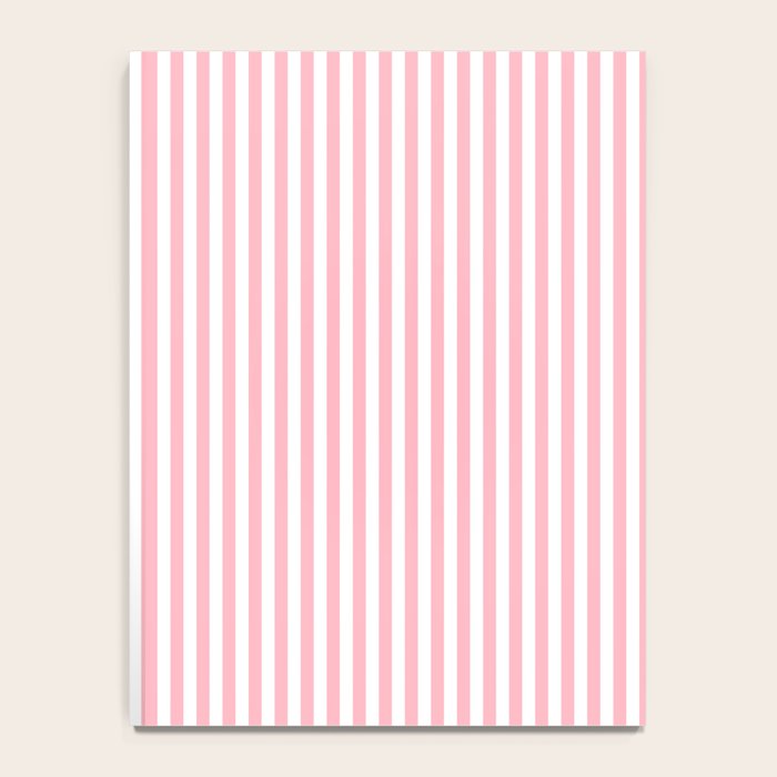 Light Pink and White Vertical Stripe Pattern for Refined Interior Design Notebook Gallery Image 4