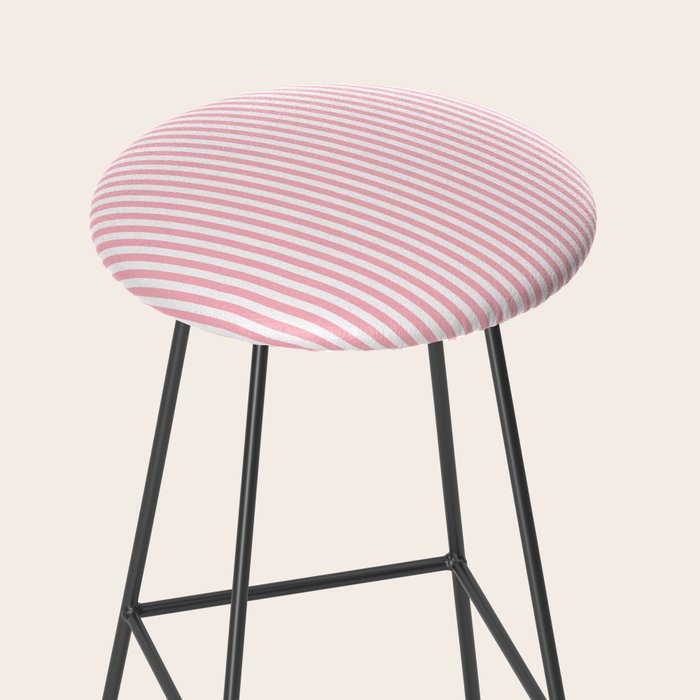 Light Pink and White Vertical Stripe Pattern for Refined Interior Design Stool Gallery Image 2