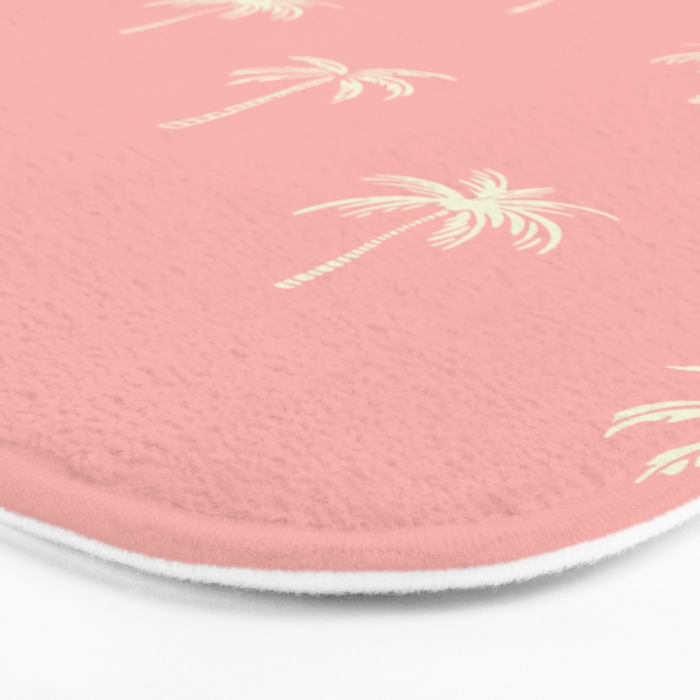 Vintage palm tree beach doodle pattern Bath Mat Gallery Image 3