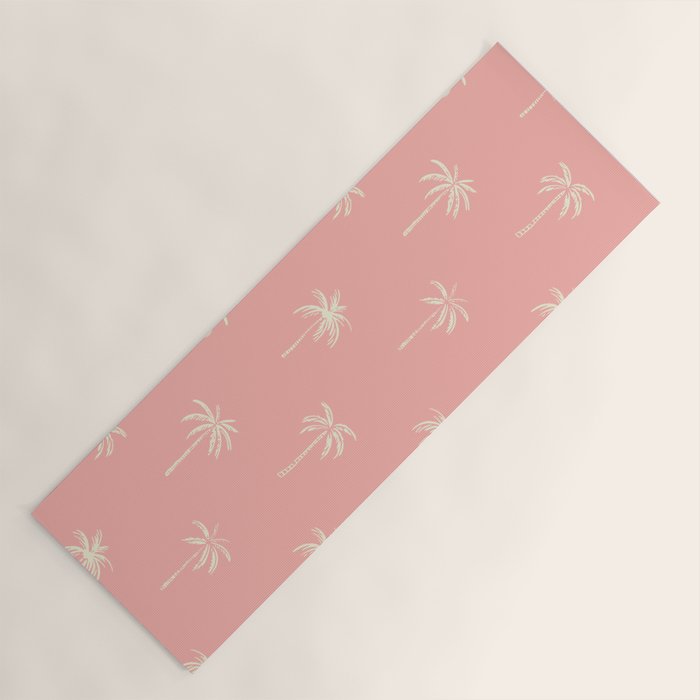 Vintage palm tree beach doodle pattern Yoga Mat Gallery Image 1