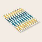 Boho, Geometric Pattern, Blue, Teal, Yellow and Gray Notebook Gallery Image 2