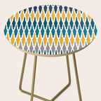 Boho, Geometric Pattern, Blue, Teal, Yellow and Gray Side Table Gallery Image 2