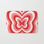 Retro 70s Butterfly in Red Bath Mat Gallery Image 1