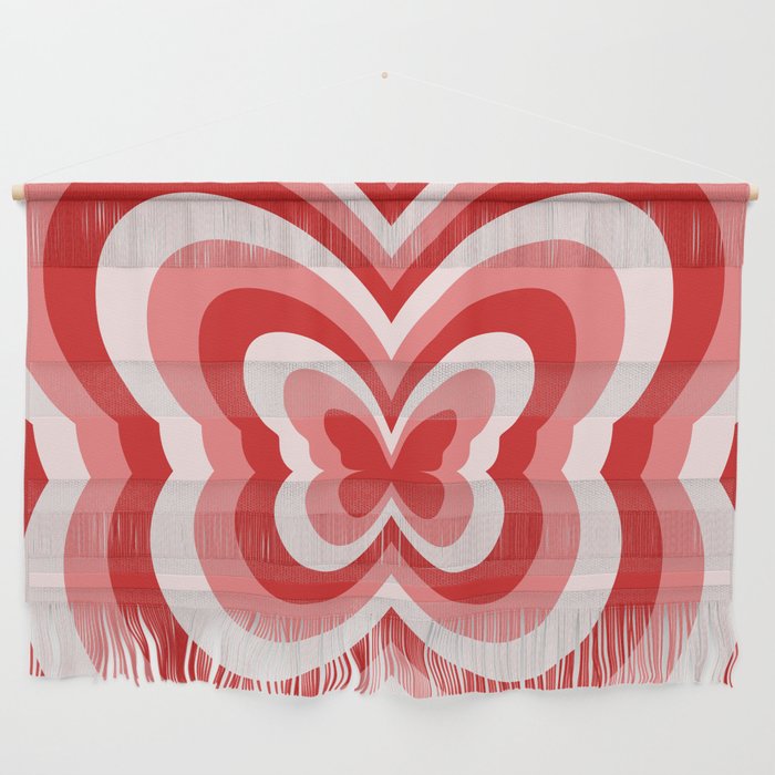 Retro 70s Butterfly in Red Wall Hanging Gallery Image 1
