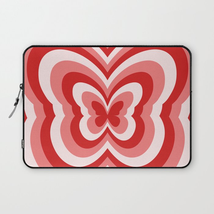 Retro 70s Butterfly in Red Laptop Sleeve Gallery Image 1