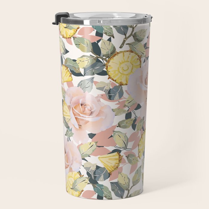 Pineapple wedges on rose bushes P Travel Mug Gallery Image 3