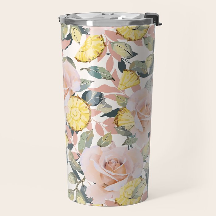 Pineapple wedges on rose bushes P Travel Mug Gallery Image 2