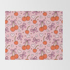 Valentine Cherry Print Throw Blanket Gallery Image 2