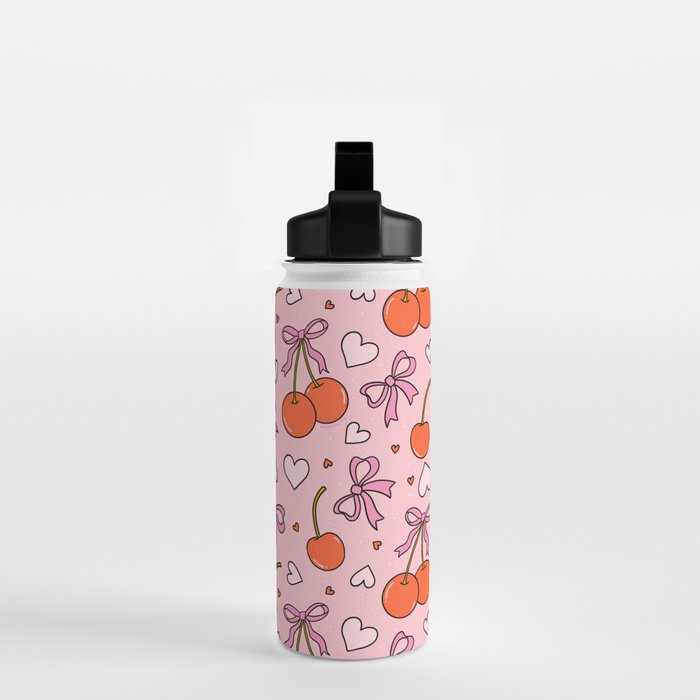 Valentine Cherry Print Water Bottle Gallery Image 2