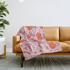Valentine Cherry Print Throw Blanket Gallery Image 1