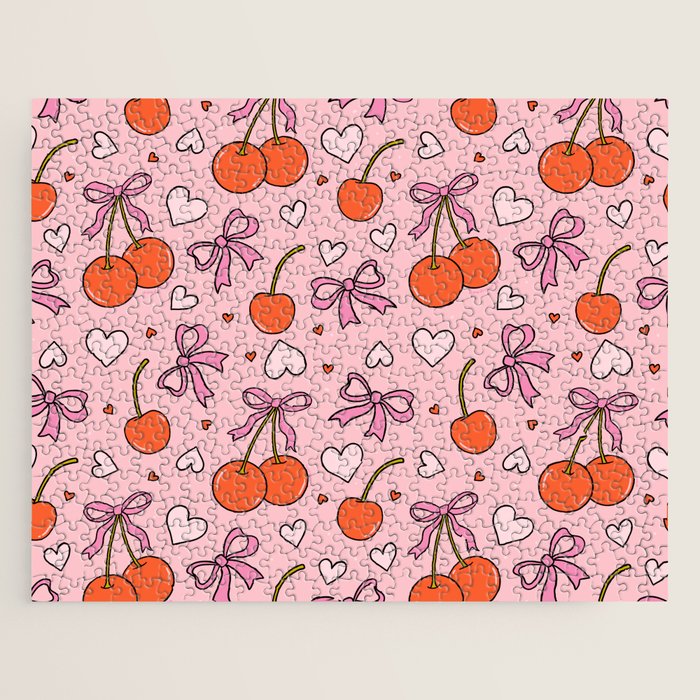 Valentine Cherry Print Jigsaw Puzzle