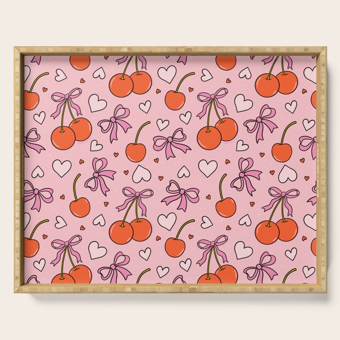 Valentine Cherry Print Serving Tray Gallery Image 1