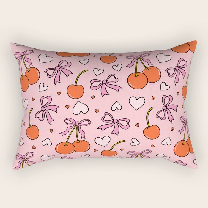 Valentine Cherry Print Rectangular Pillow Gallery Image 2
