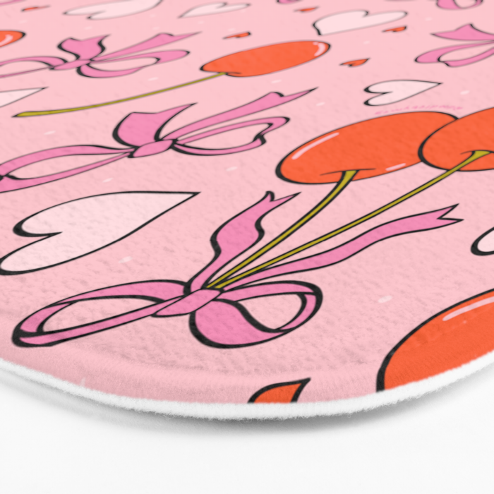 Valentine Cherry Print Bath Mat Gallery Image 3
