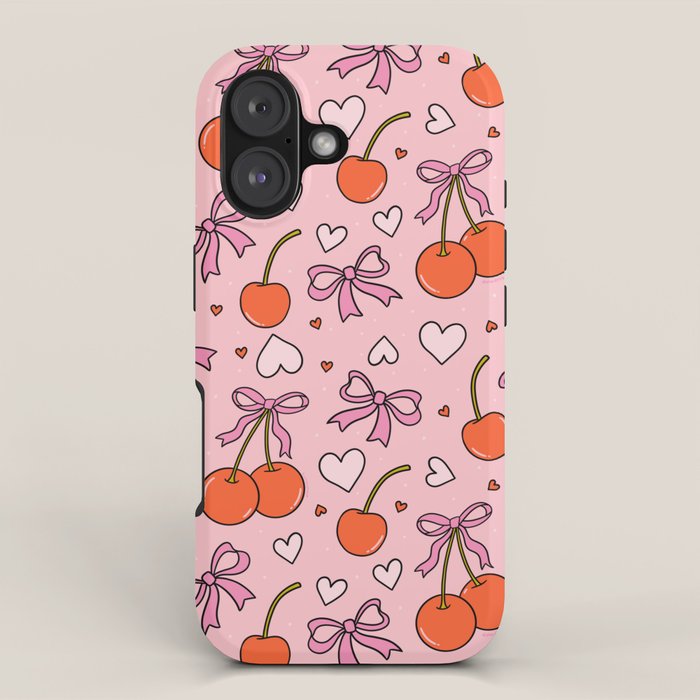 Valentine Cherry Print iPhone Case Gallery Image 1