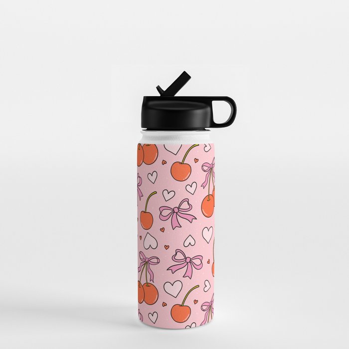 Valentine Cherry Print Water Bottle Gallery Image 1