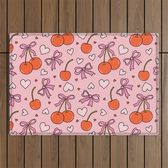 Valentine Cherry Print Outdoor Rug Gallery Image 1