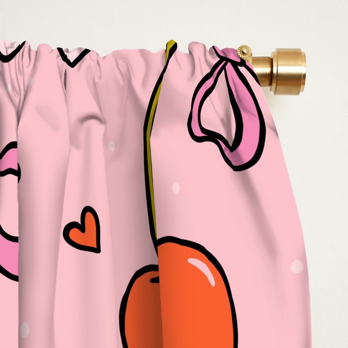 Valentine Cherry Print Window Curtain Gallery Image 2