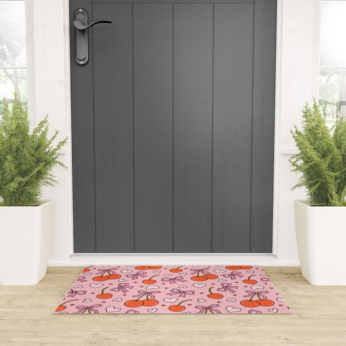 Valentine Cherry Print Welcome Mat Gallery Image 3