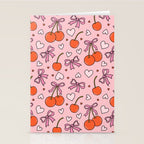 Valentine Cherry Print Stationery Card Gallery Image 2