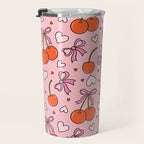 Valentine Cherry Print Travel Mug Gallery Image 3