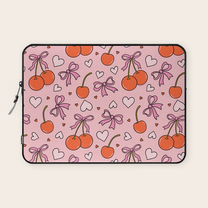 Valentine Cherry Print Laptop Sleeve Gallery Image 1