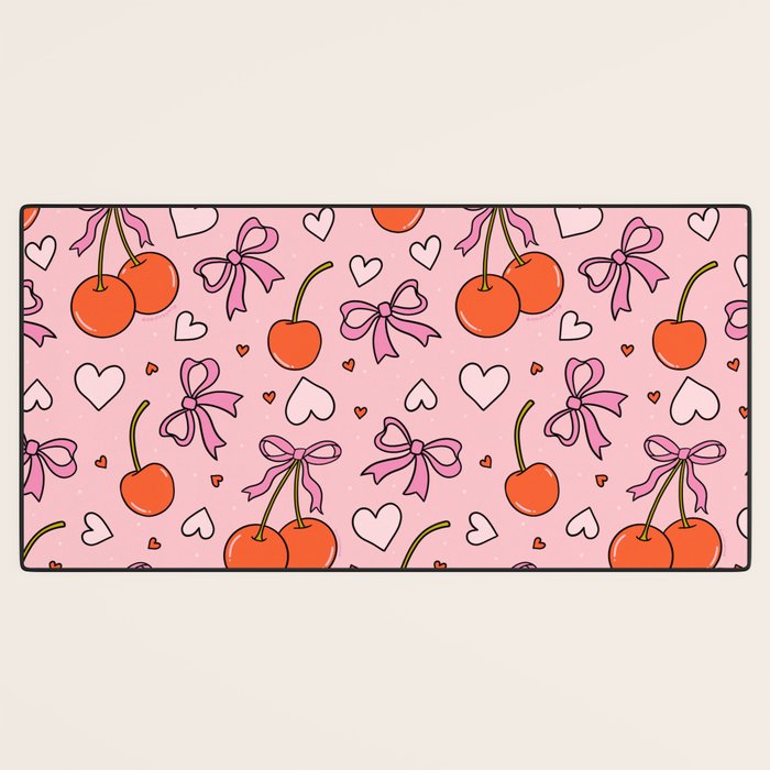 Valentine Cherry Print Desk Mat Gallery Image 3