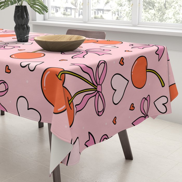 Valentine Cherry Print Tablecloth Gallery Image 3