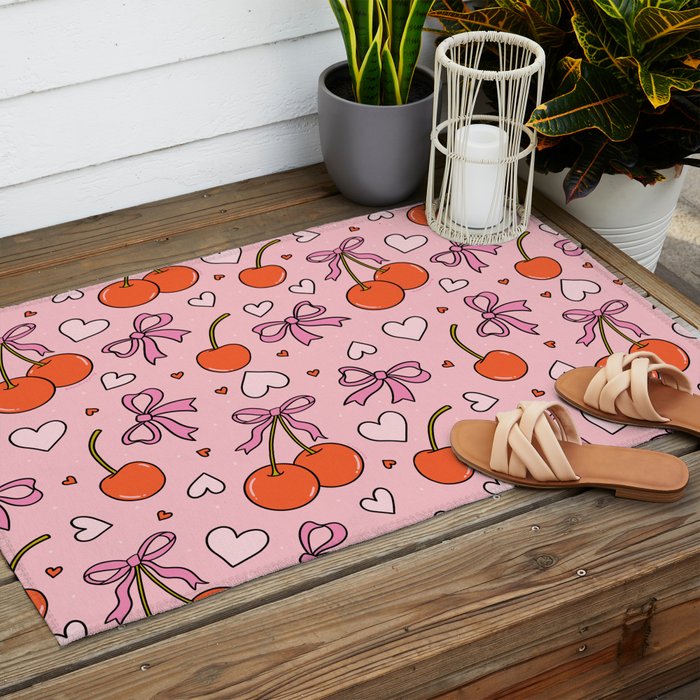 Valentine Cherry Print Outdoor Rug Gallery Image 2