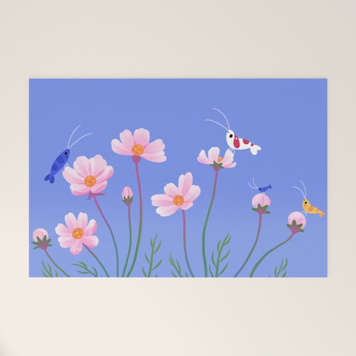 Cosmos and shrimp Welcome Mat Gallery Image 1