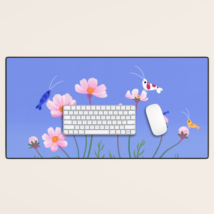 Cosmos and shrimp Desk Mat Gallery Image 1