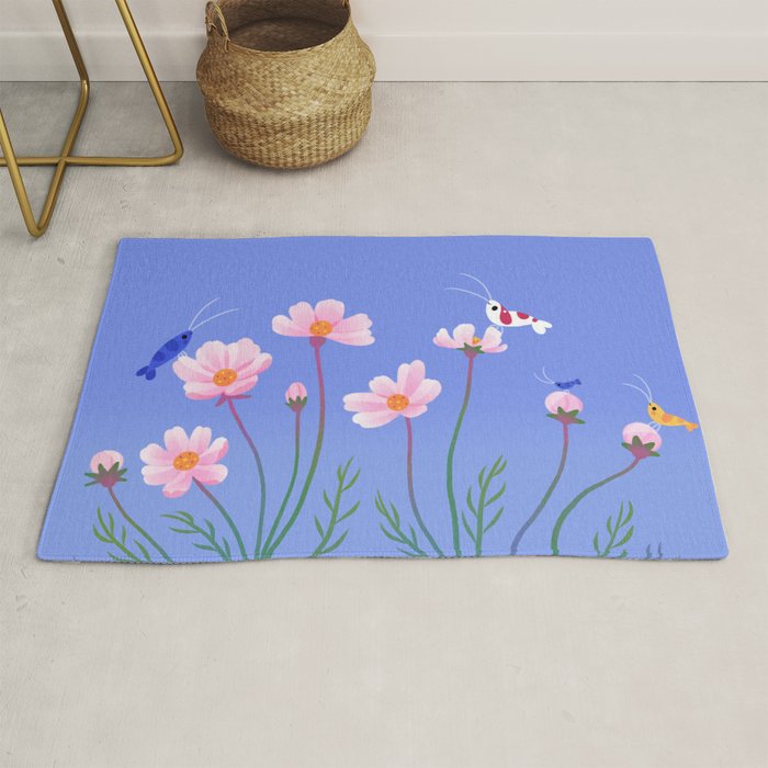 Cosmos and shrimp Rug Gallery Image 1