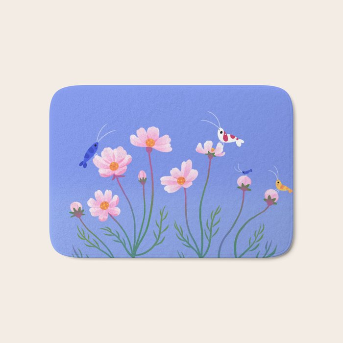 Cosmos and shrimp Bath Mat Gallery Image 1