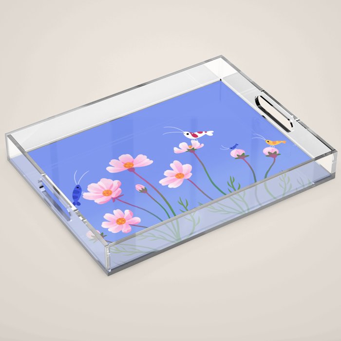 Cosmos and shrimp Acrylic Tray Gallery Image 1