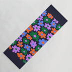 Retro Flowers: Midnight Black Edition Yoga Mat Gallery Image 1