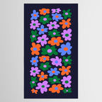 Retro Flowers: Midnight Black Edition Tablecloth Gallery Image 2