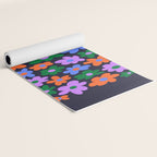 Retro Flowers: Midnight Black Edition Yoga Mat Gallery Image 2