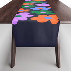 Retro Flowers: Midnight Black Edition Table Runner Gallery Image 1