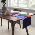 Retro Flowers: Midnight Black Edition Table Runner Gallery Image 2