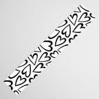 Black and white love heart cartoon pattern Table Runner Gallery Image 3