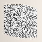 Black and white love heart cartoon pattern Wrapping Paper Gallery Image 3