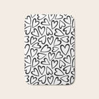 Black and white love heart cartoon pattern Bath Mat Gallery Image 1