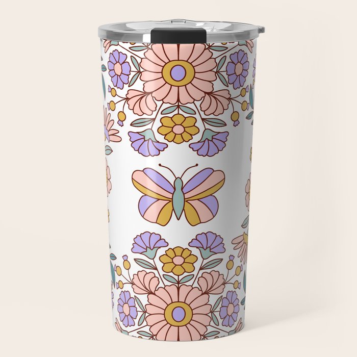 Butterfly Floral Garden  Travel Mug Gallery Image 1