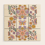 Butterfly Floral Garden  Wood Wall Art Gallery Image 1