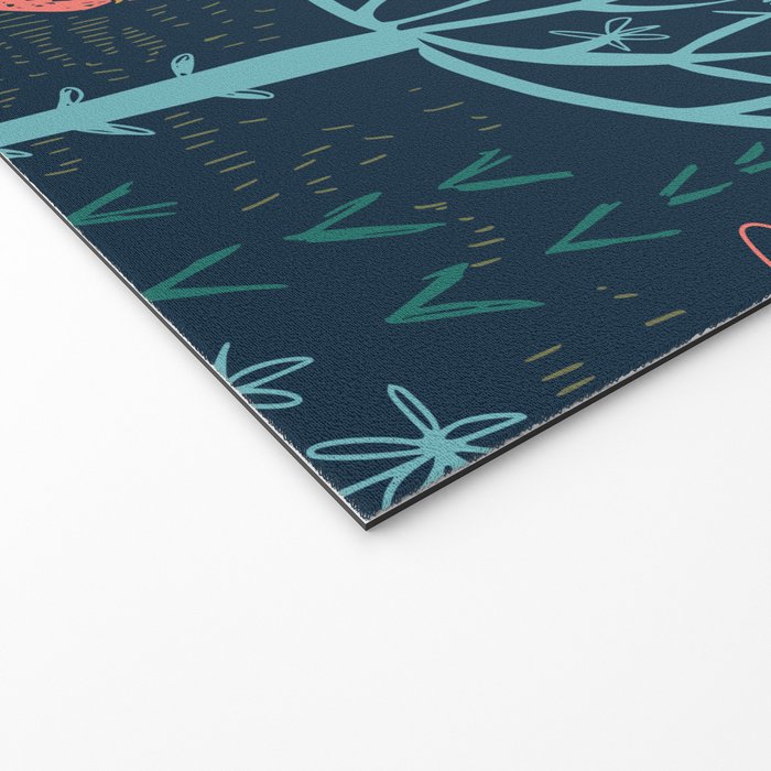 Block print scandinavian blue meadow Welcome Mat Gallery Image 2