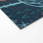 Block print scandinavian blue meadow Welcome Mat Gallery Image 2