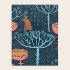 Block print scandinavian blue meadow Notebook Gallery Image 4