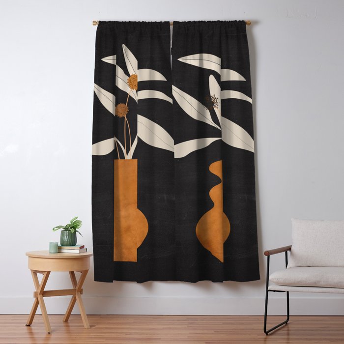 Minimal Abstract Art Vase Plant 11 Window Curtain Gallery Image 5
