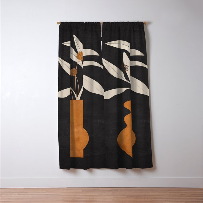 Minimal Abstract Art Vase Plant 11 Window Curtain Gallery Image 3